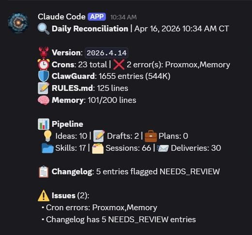 Daily reconciliation report on mobile