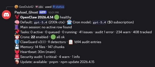 System status diagnostics on mobile